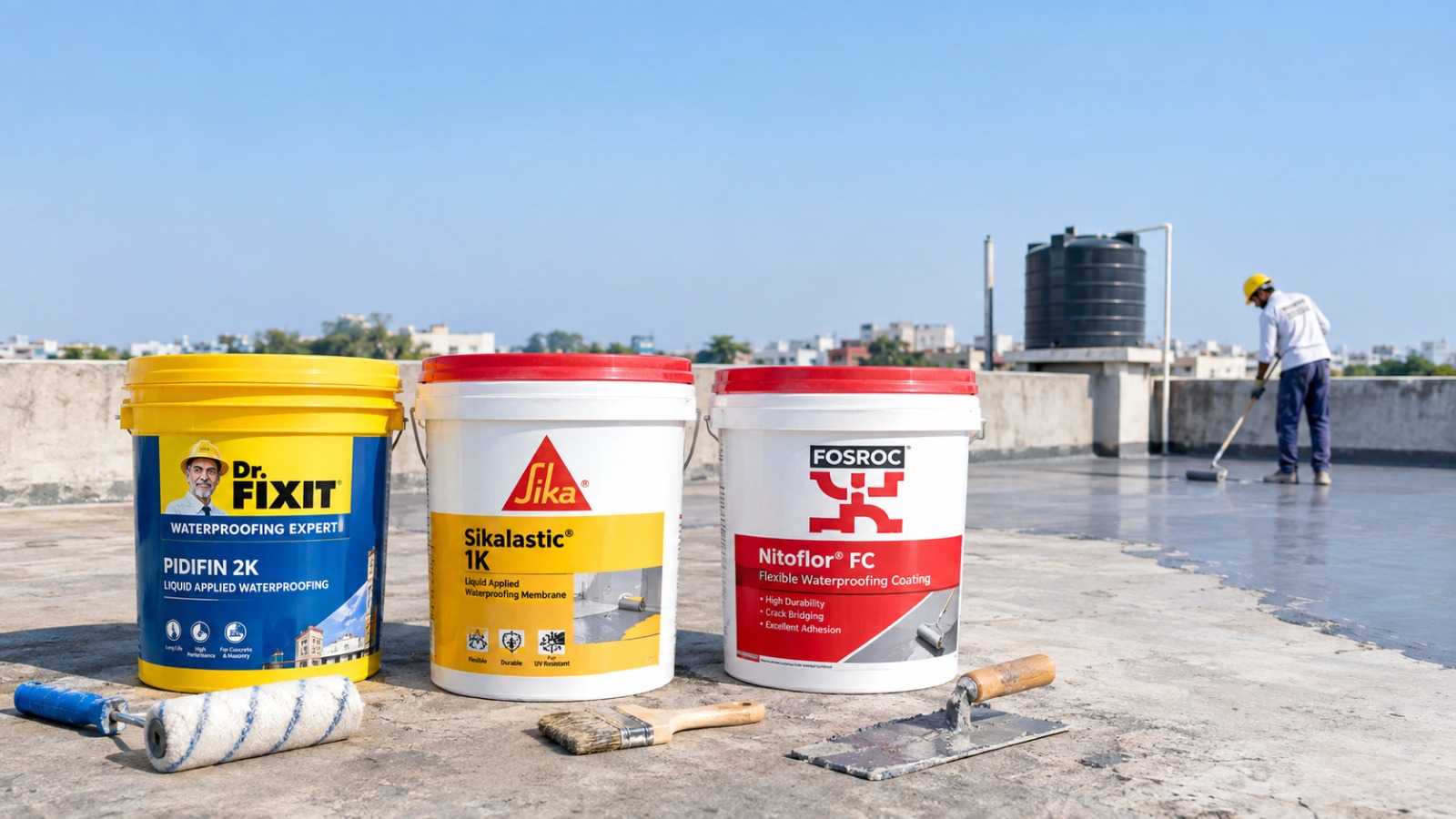 Dr. Fixit vs Sika vs Fosroc: Which Brand for Which Surface Waterproofing?